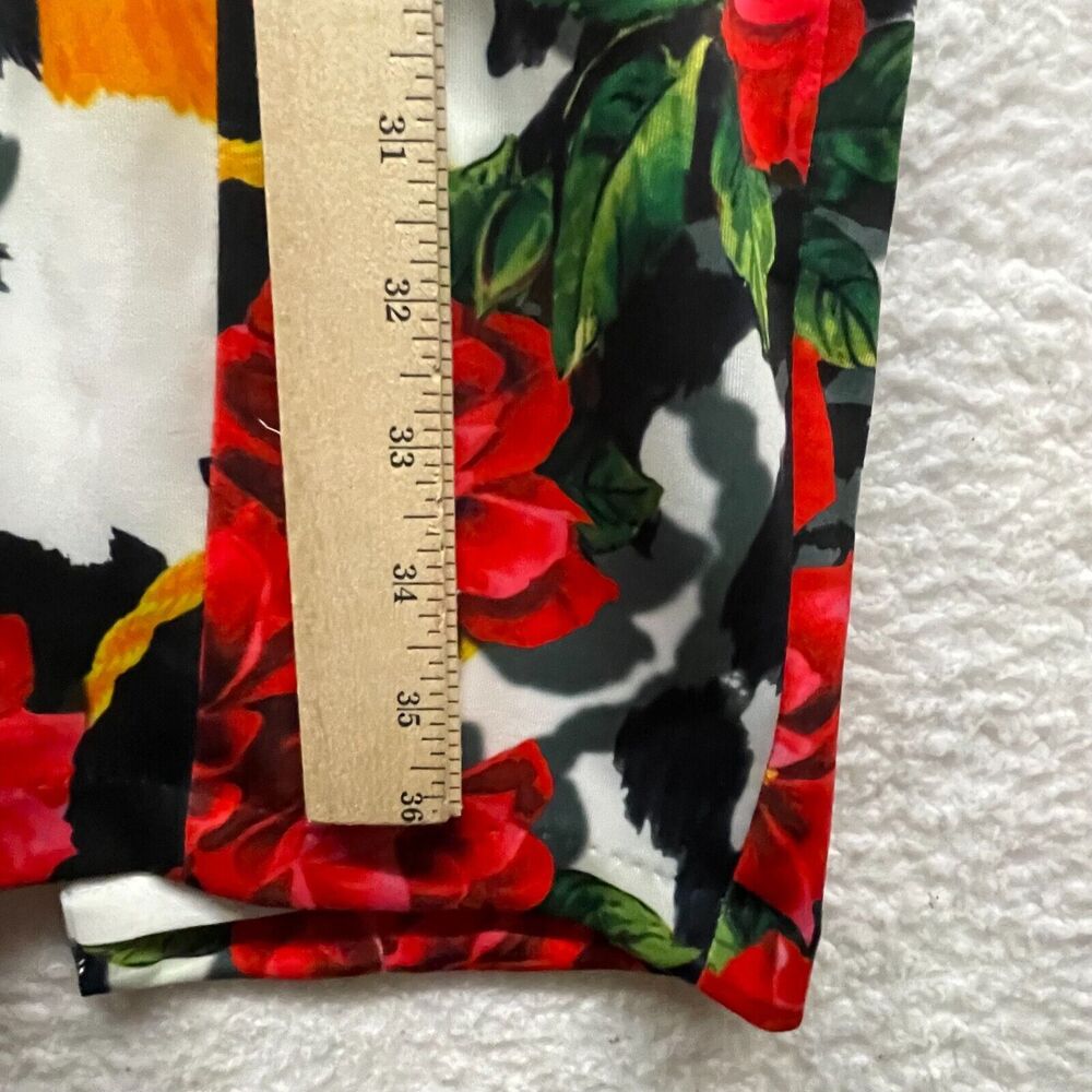 Alexia Admor Womens Dress 2 Red Green Floral V Neck Sheath Sleeveless Lined New - Picture 13 of 14